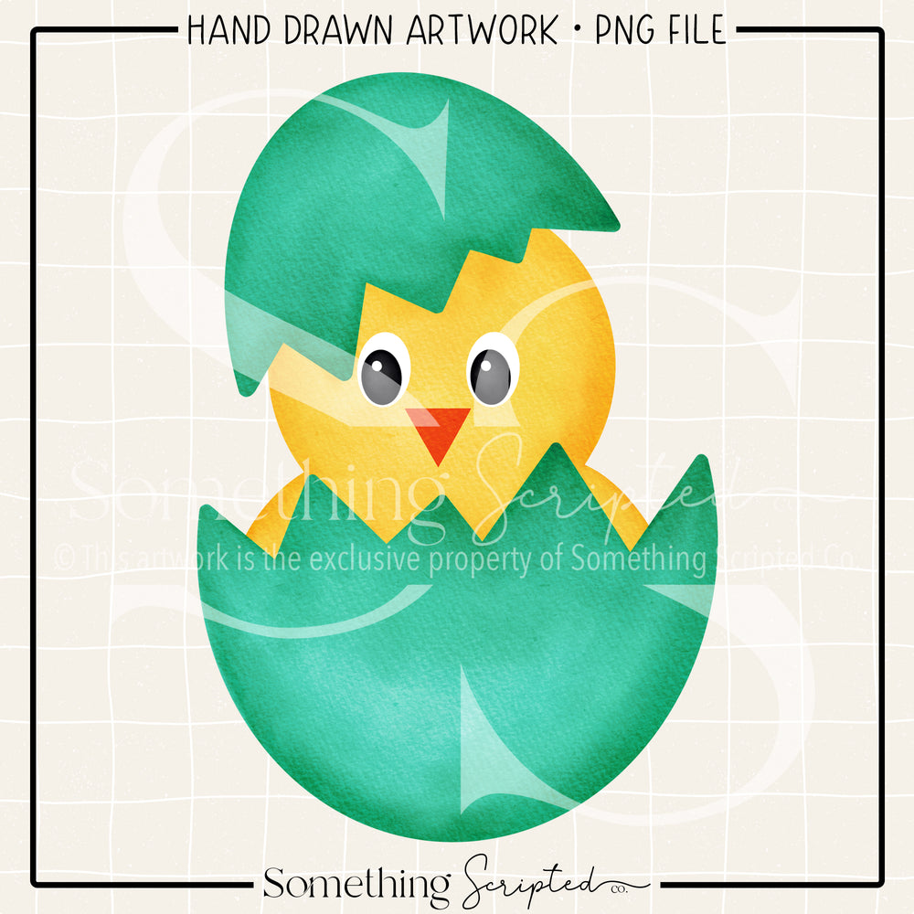 Aqua Hatching Chick PNG