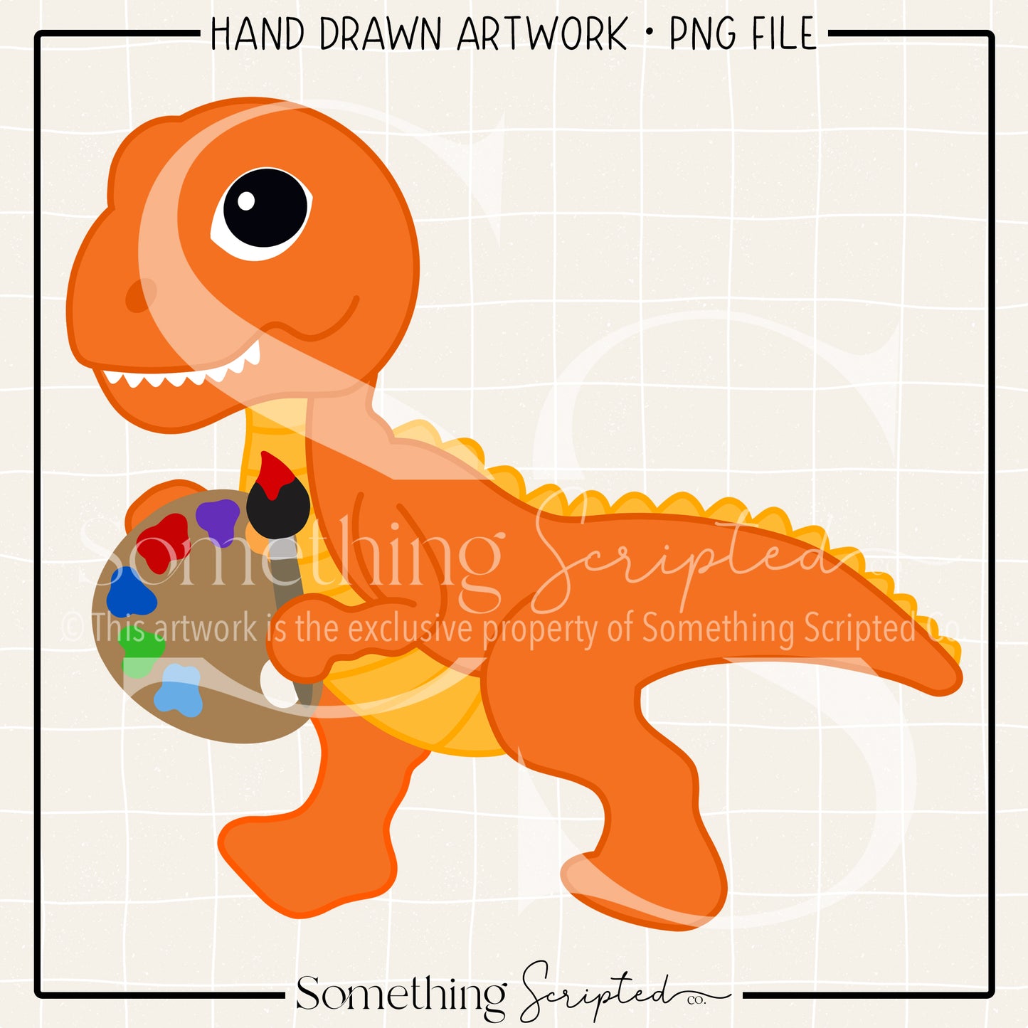 Art Dinosaur Orange PNG