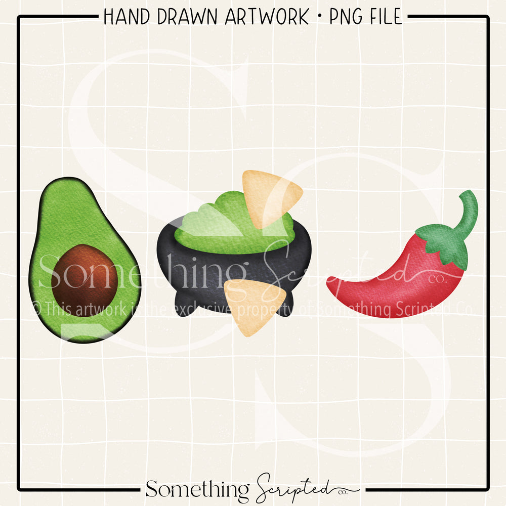 Avocado Guac Chili Pepper PNG