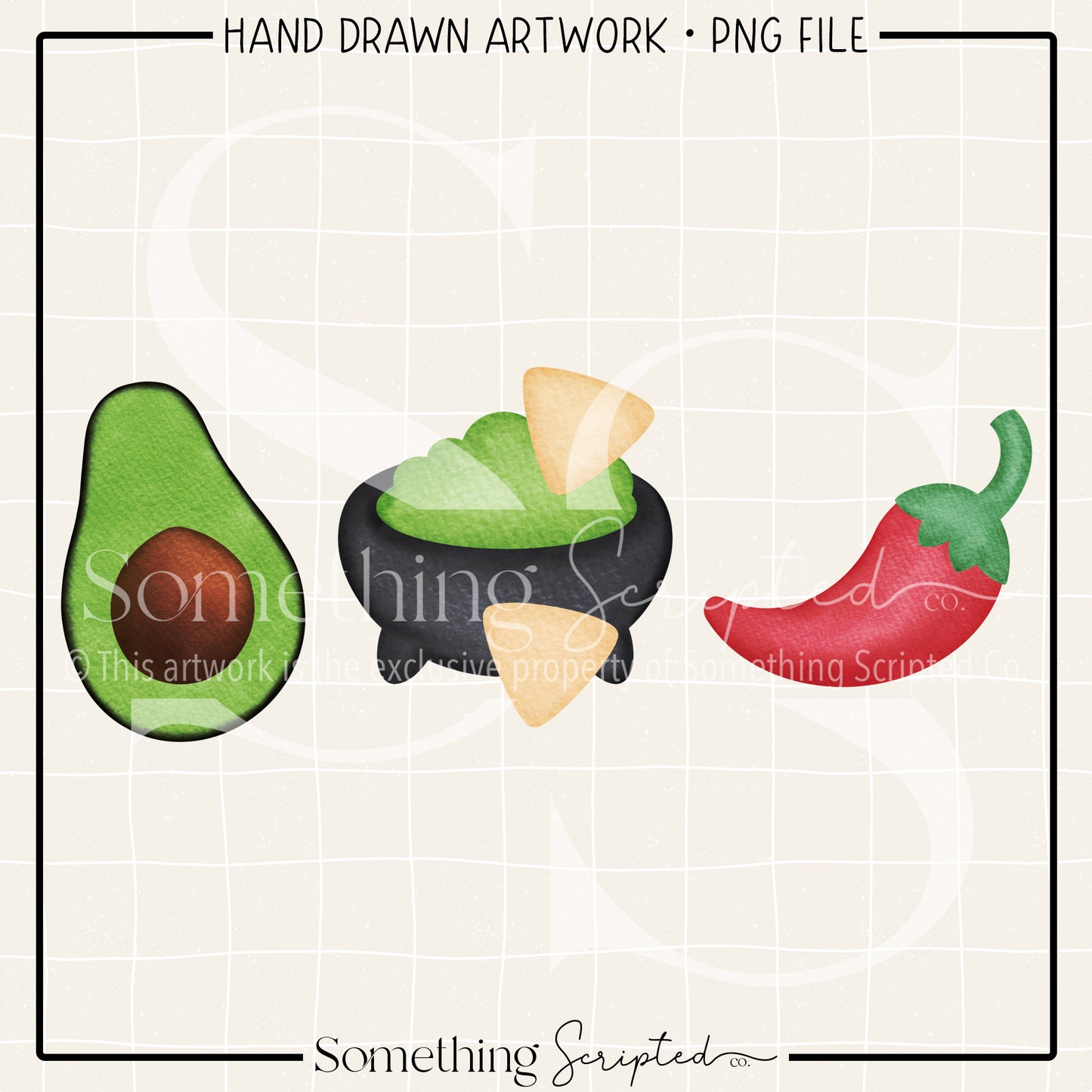 Avocado Guac Chili Pepper PNG