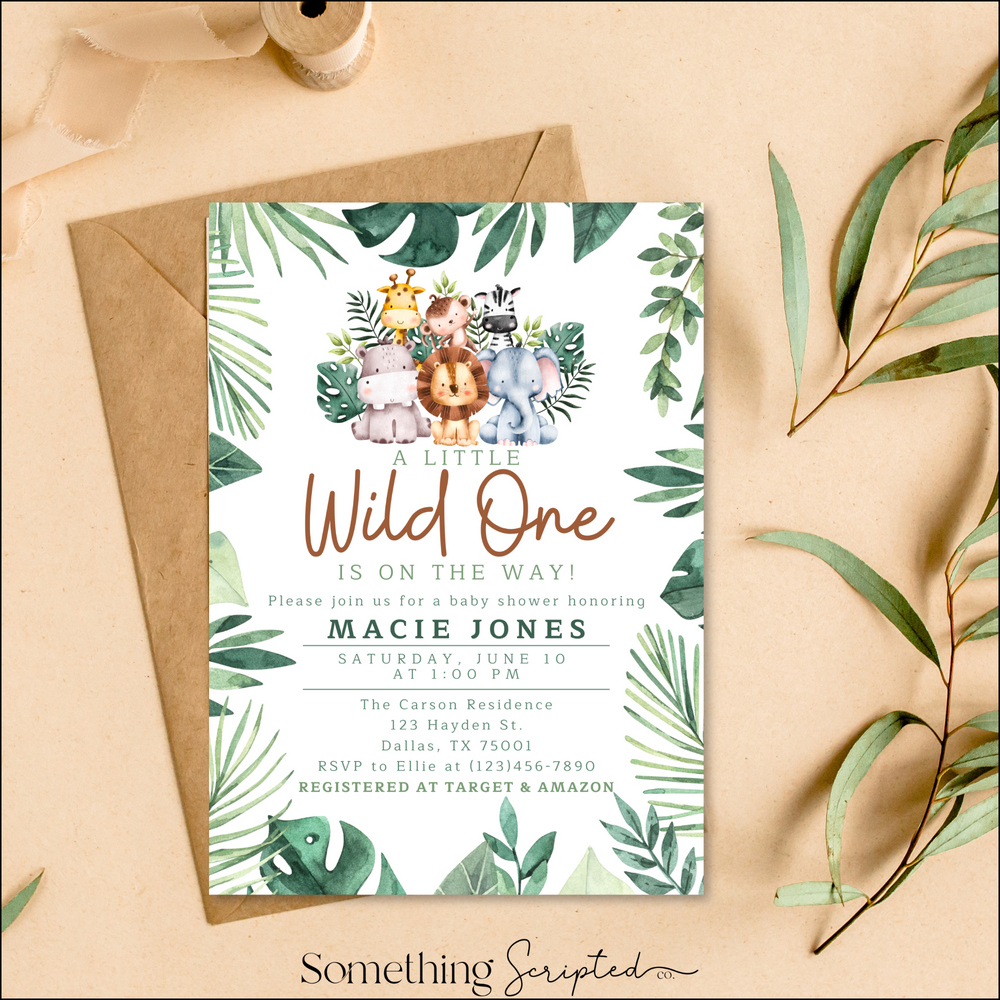 Wild One Baby Shower Invitation Template