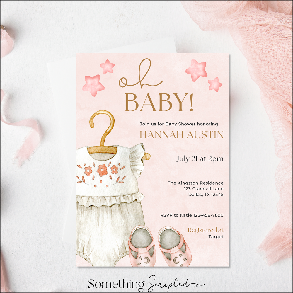 Oh Baby Girl Invitation Template