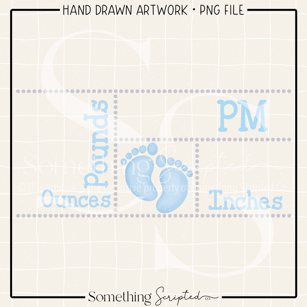 
                      
                        Baby Feet Birth Announcement Blue PNG
                      
                    