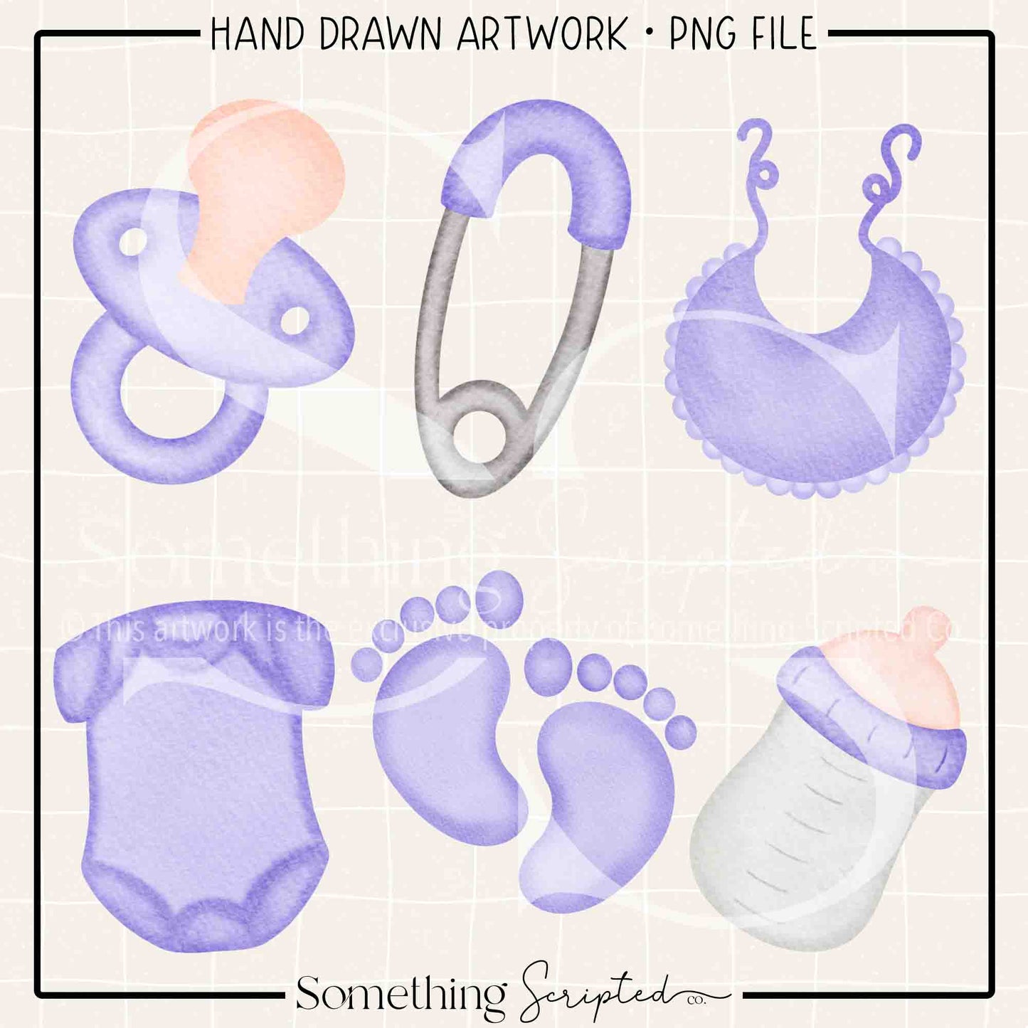 Baby Things Purple PNG