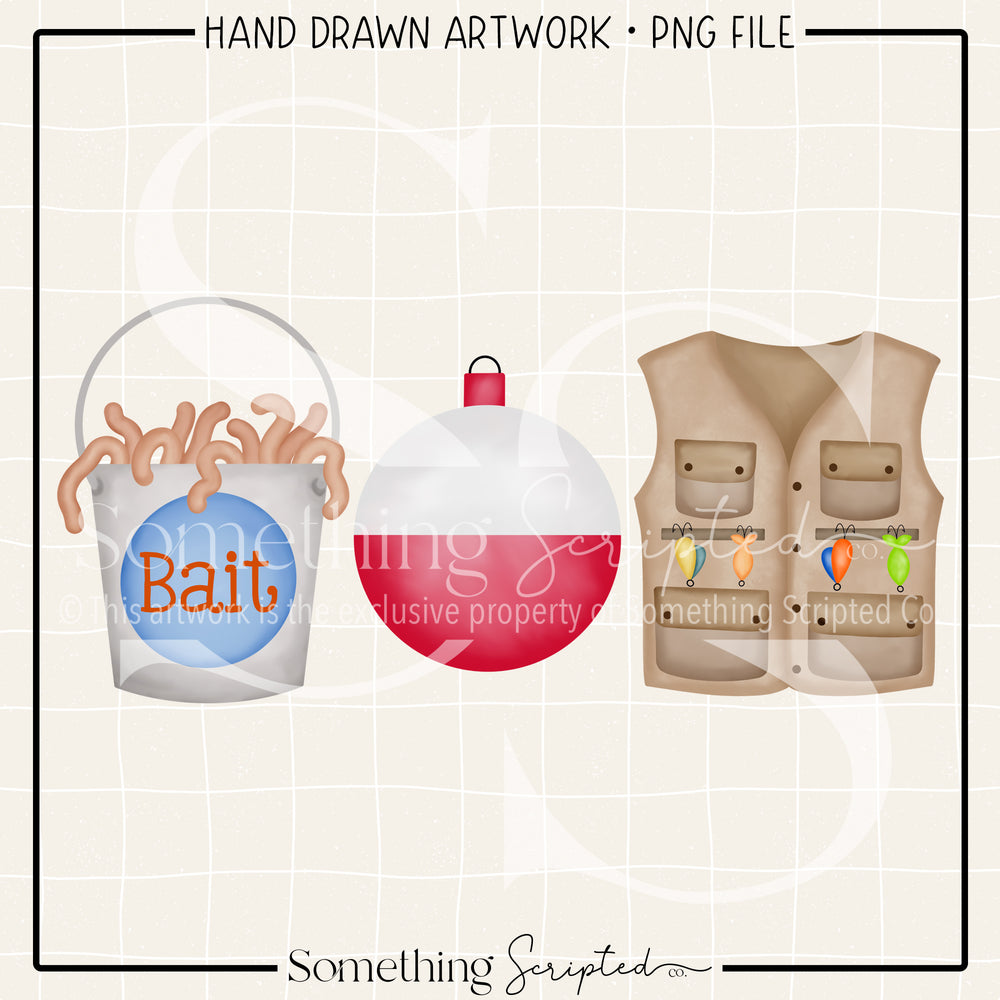 Bait Bucket Cork Vest PNG