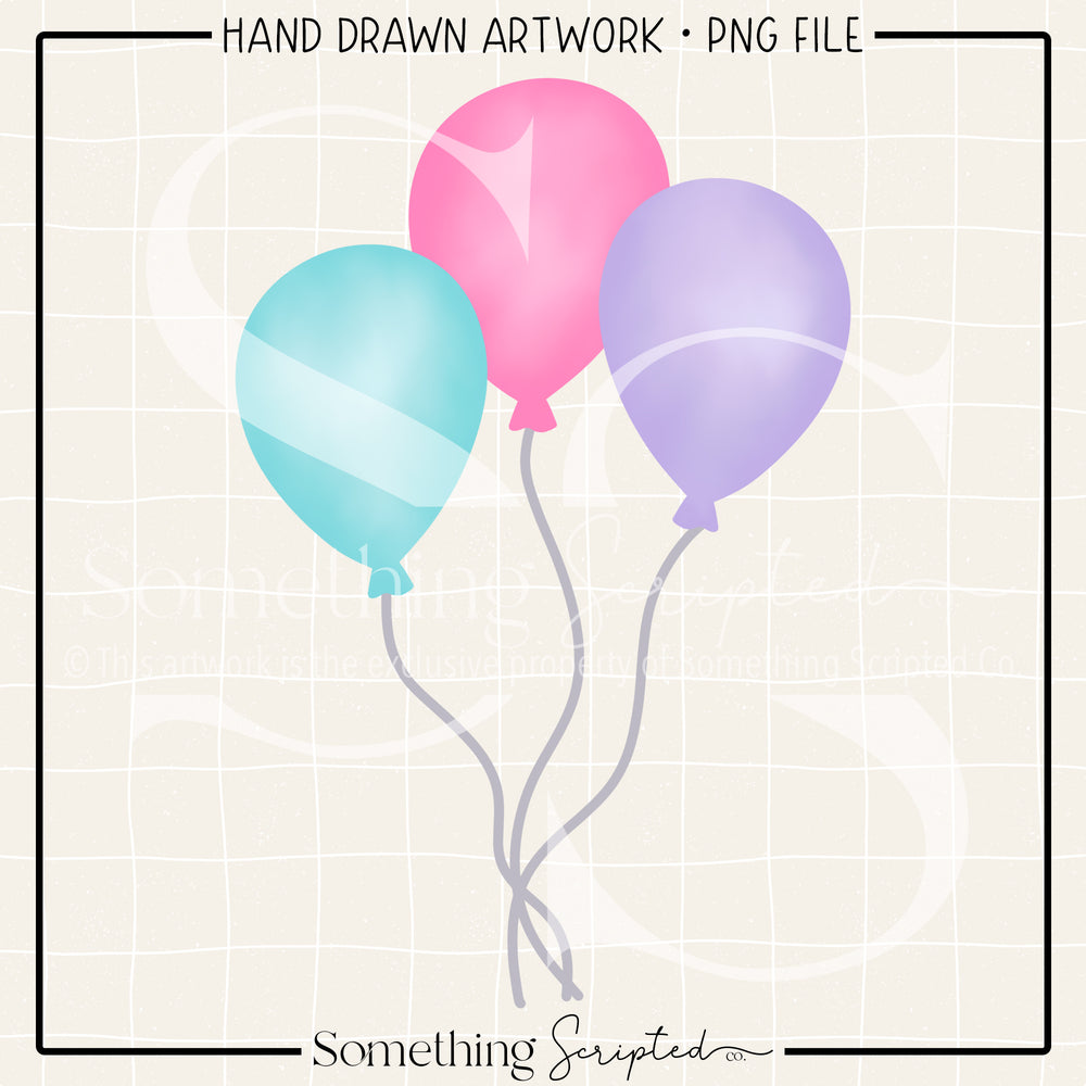 Balloon Bunch Pink PNG