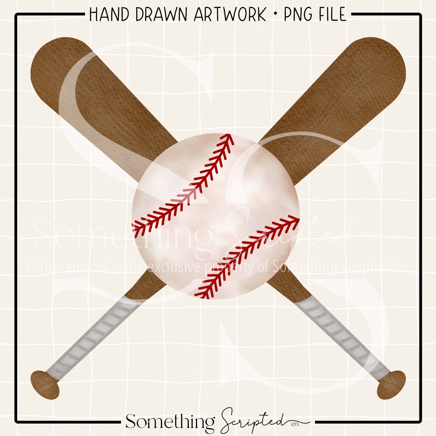 Baseball Crossed Bats PNG