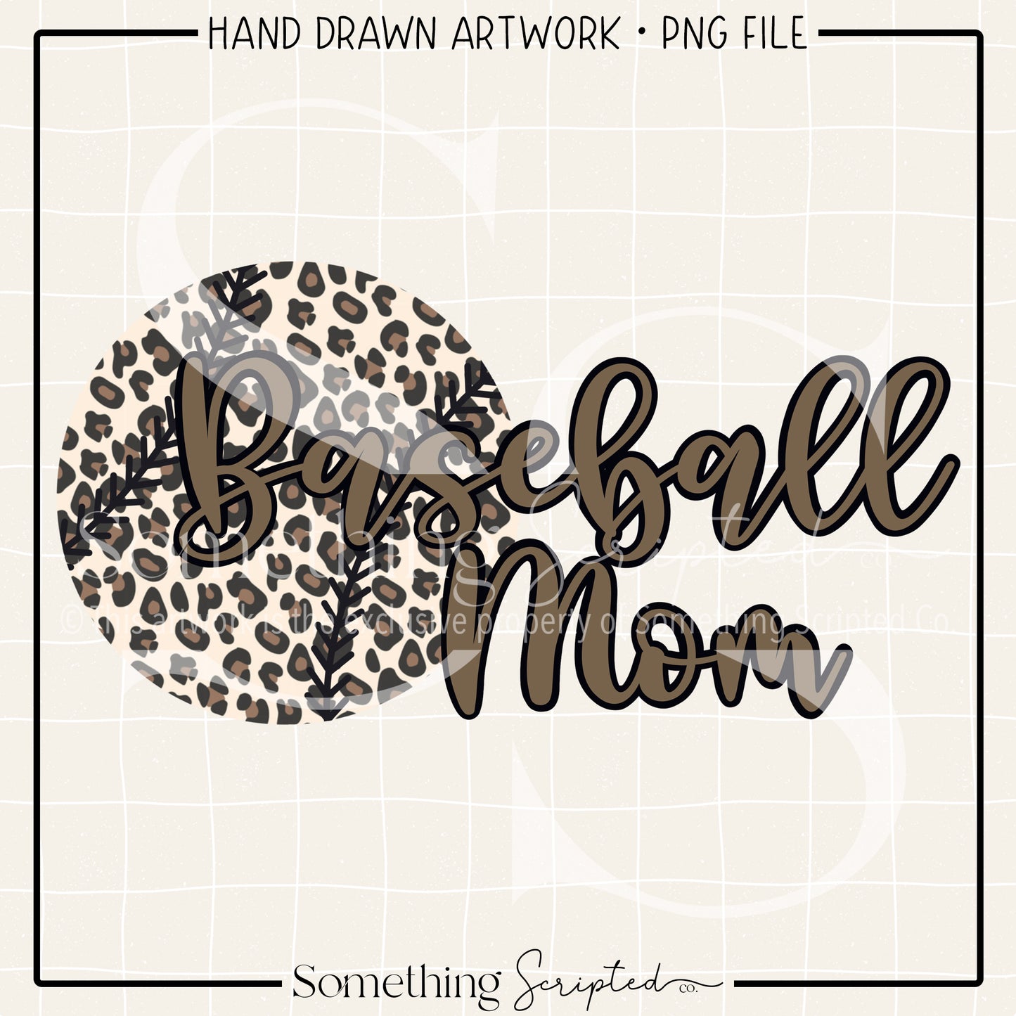 Baseball Mom Leopard PNG