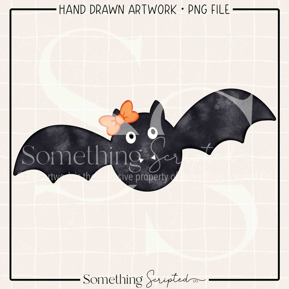 Bat Girl Watercolor PNG