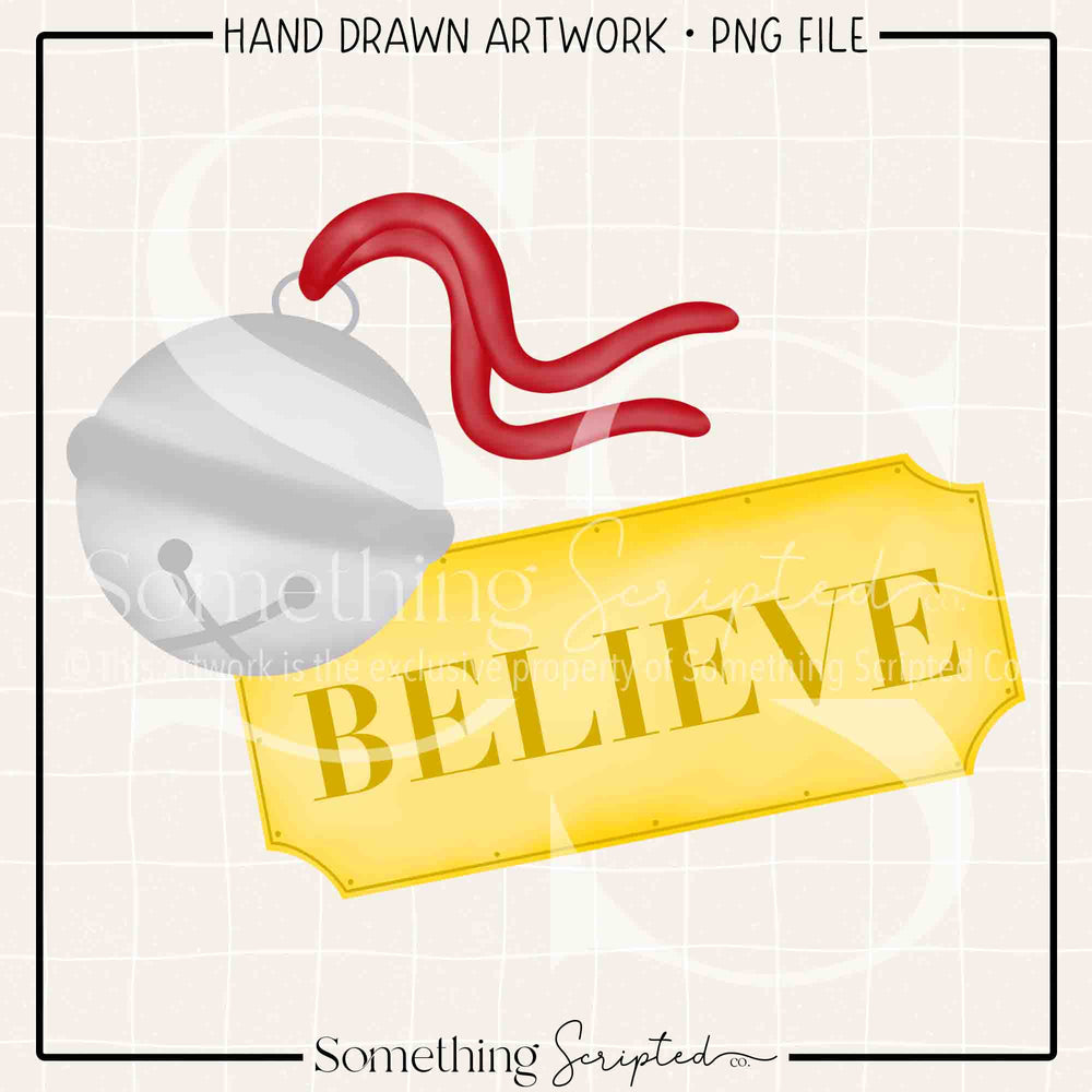 Believe Bell Ticket PNG