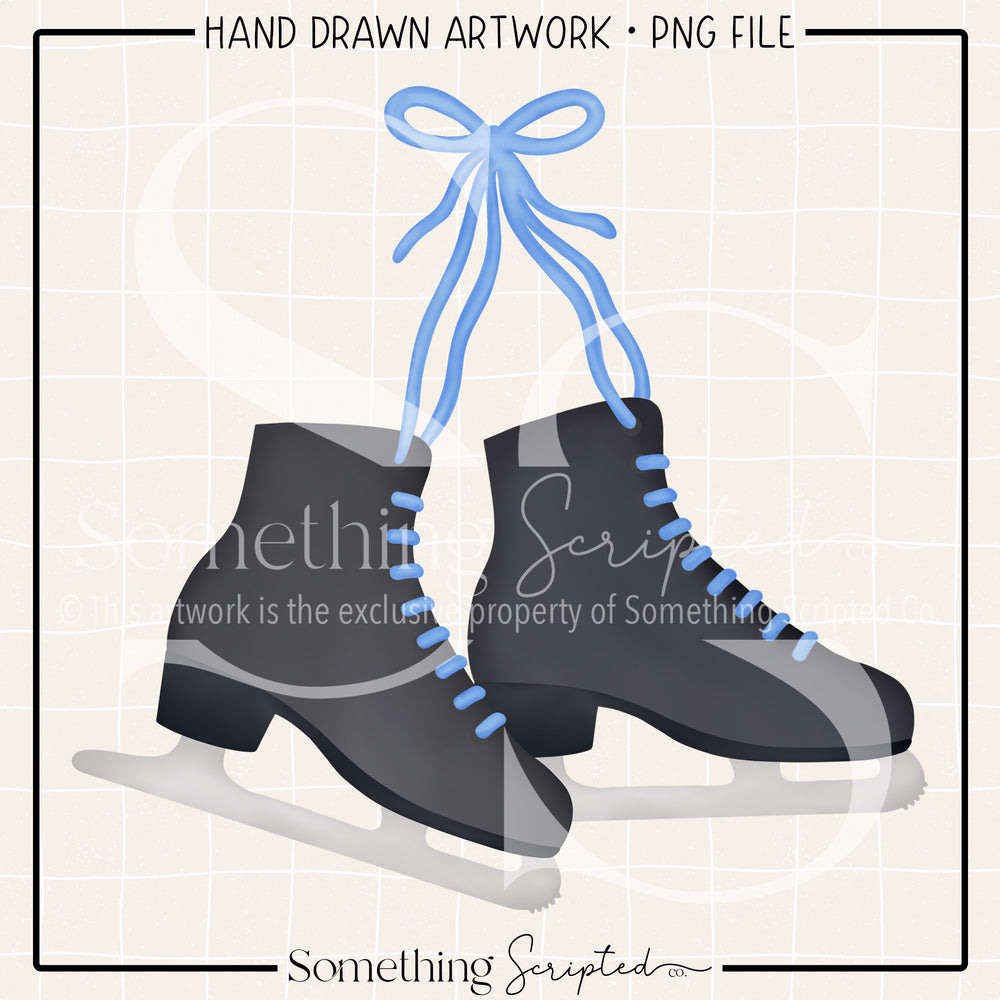 Black Ice Skates PNG