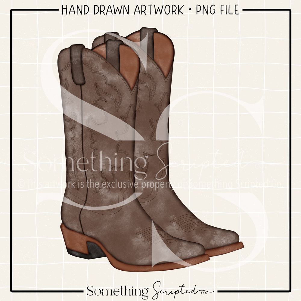 Brown Cowboy Boots PNG