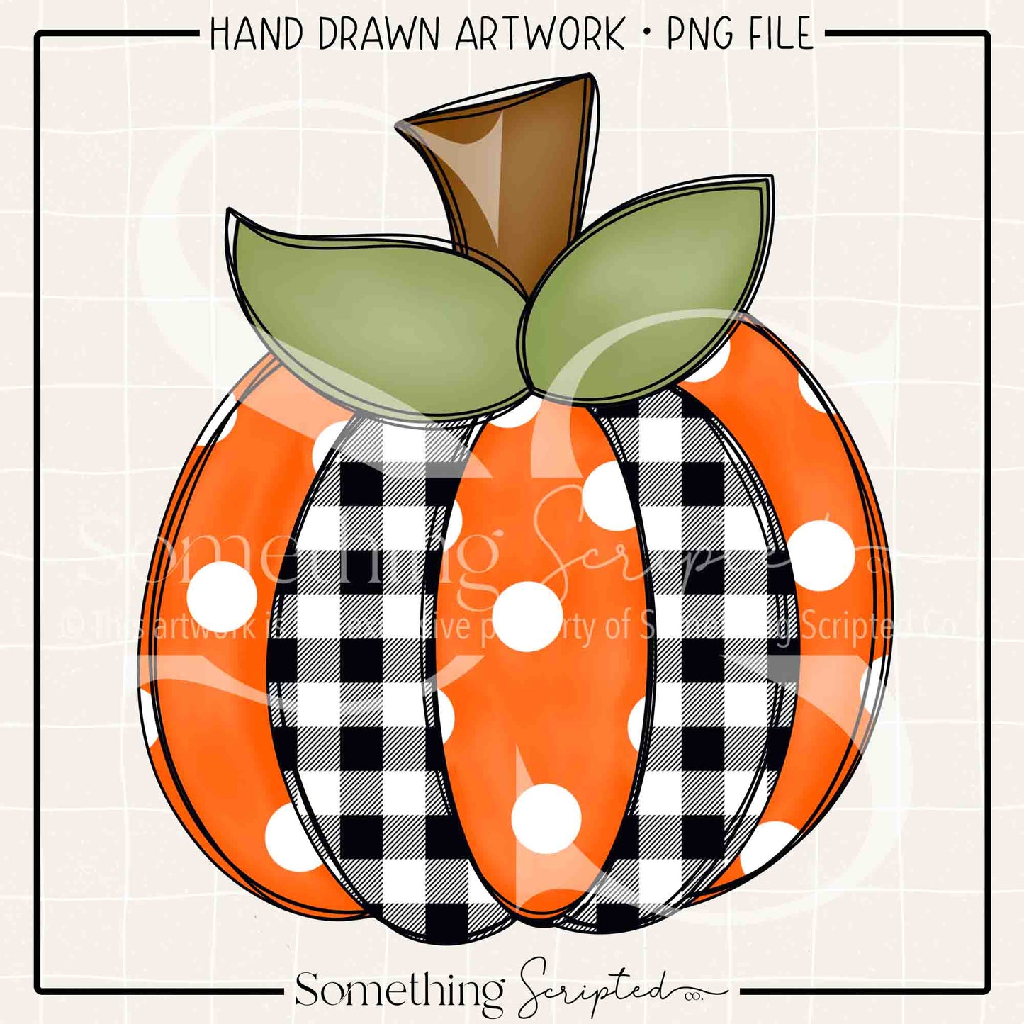 Buffalo Plaid Pieced Pumpkin PNG