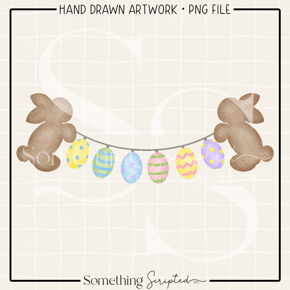 Bunny Easter Egg Garland PNG