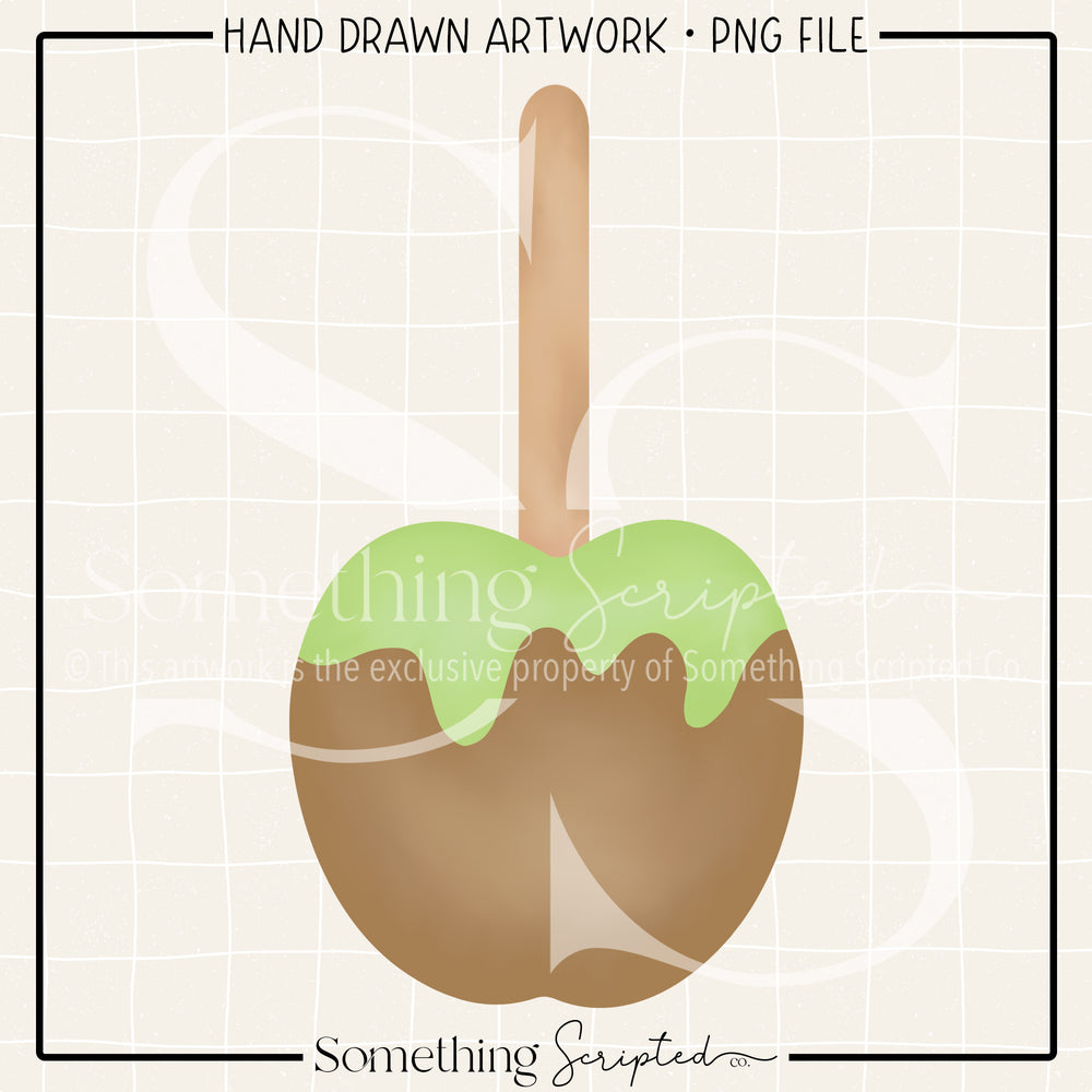 Green Caramel Apple PNG