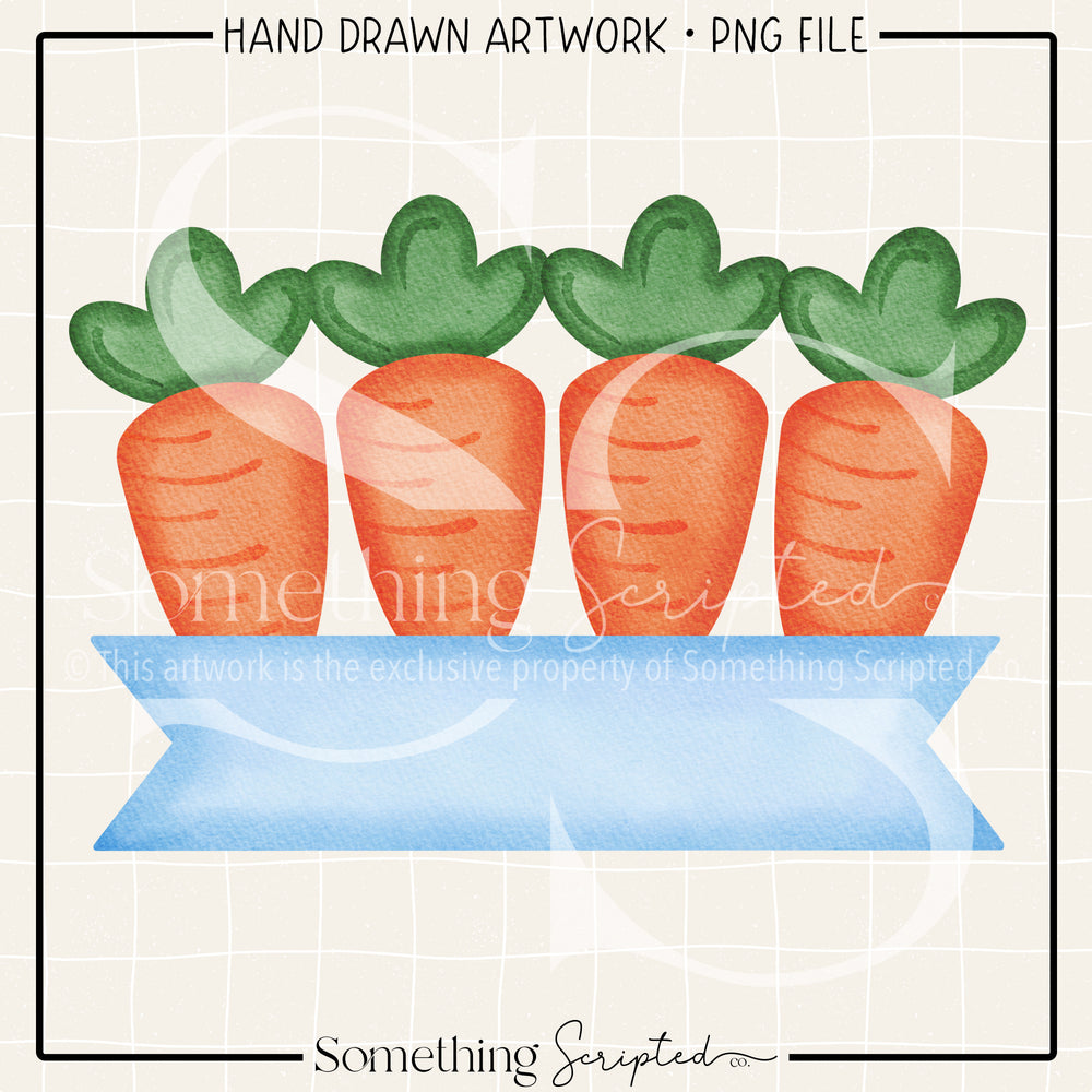 Carrots Blue Banner PNG