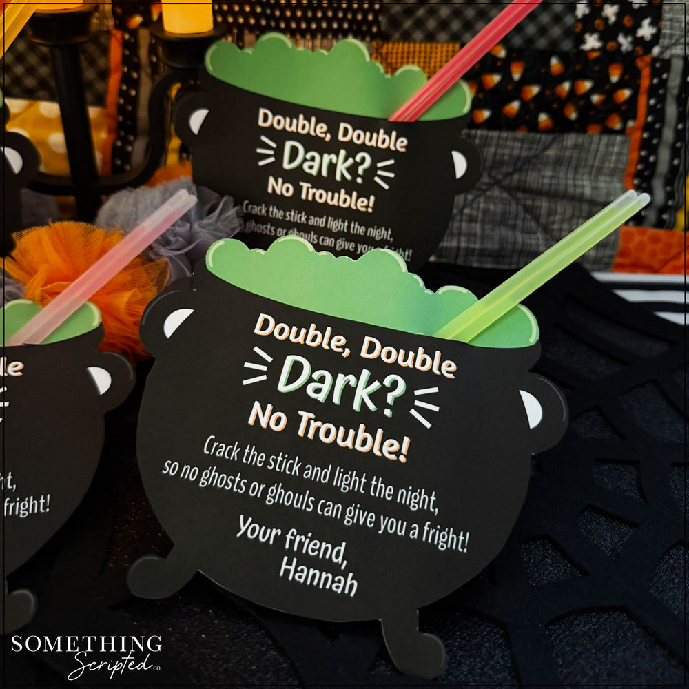 Cauldron paper glow stick holders