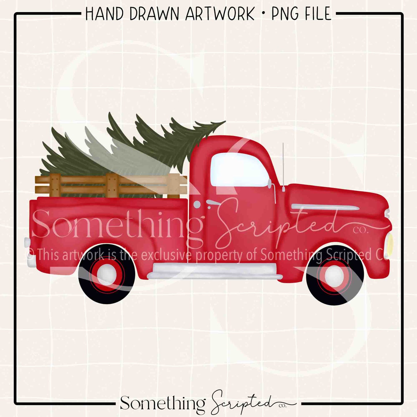 Christmas Tree Vintage Truck PNG