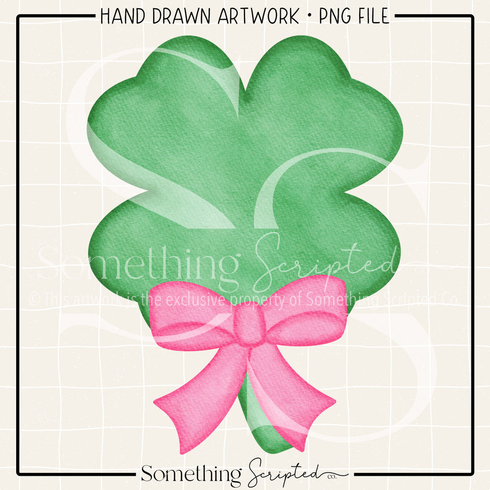 Clover Pink Bow PNG