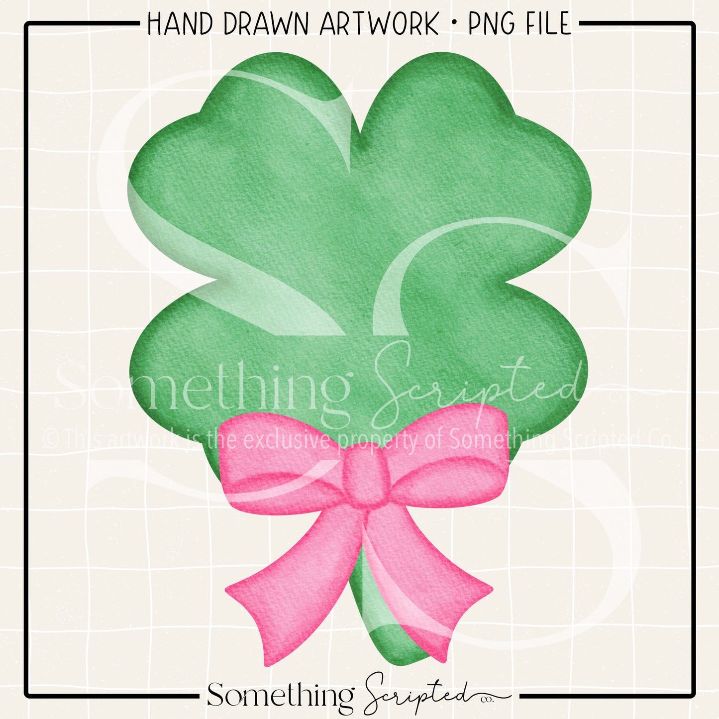 Clover Pink Bow PNG