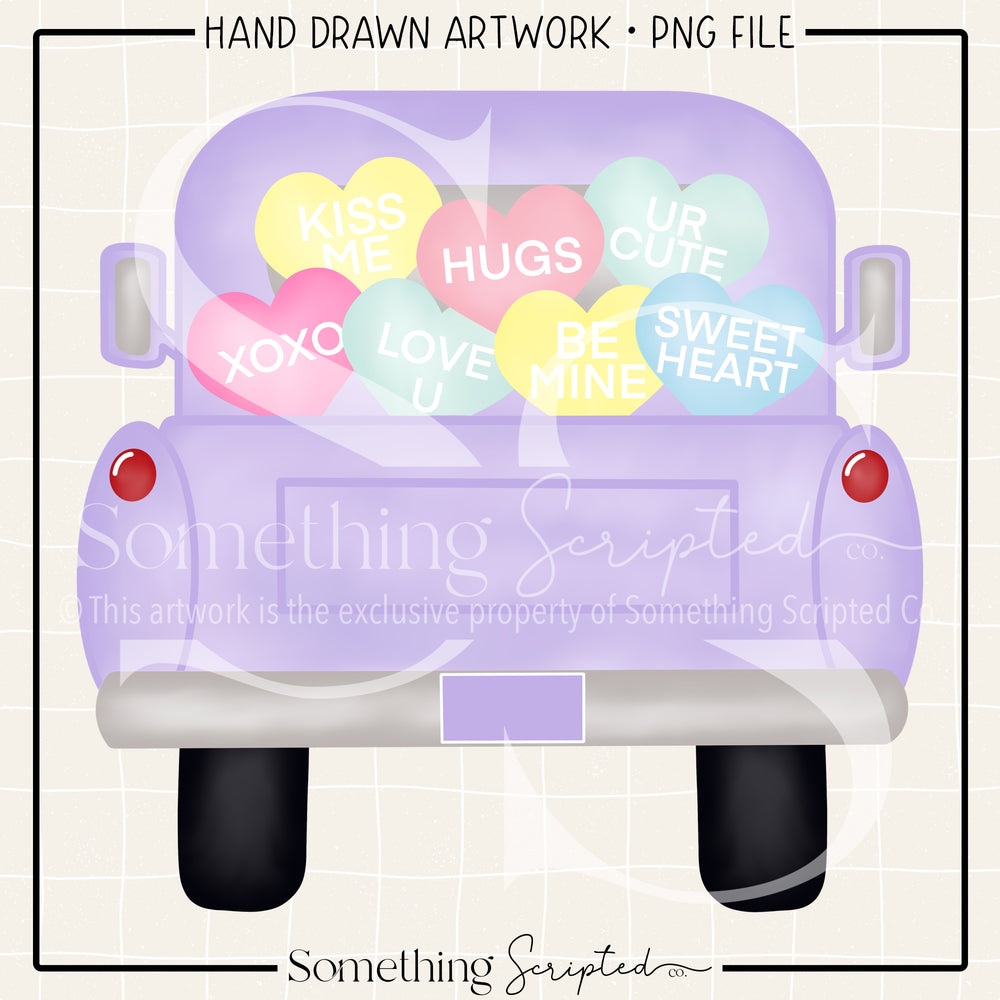 Conversation Hearts Pickup Truck PNG