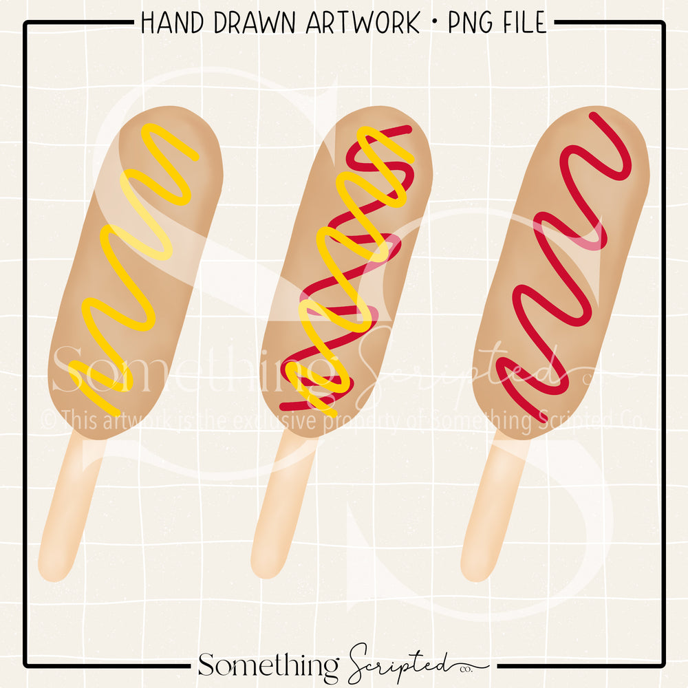 Corn Dog Trio PNG