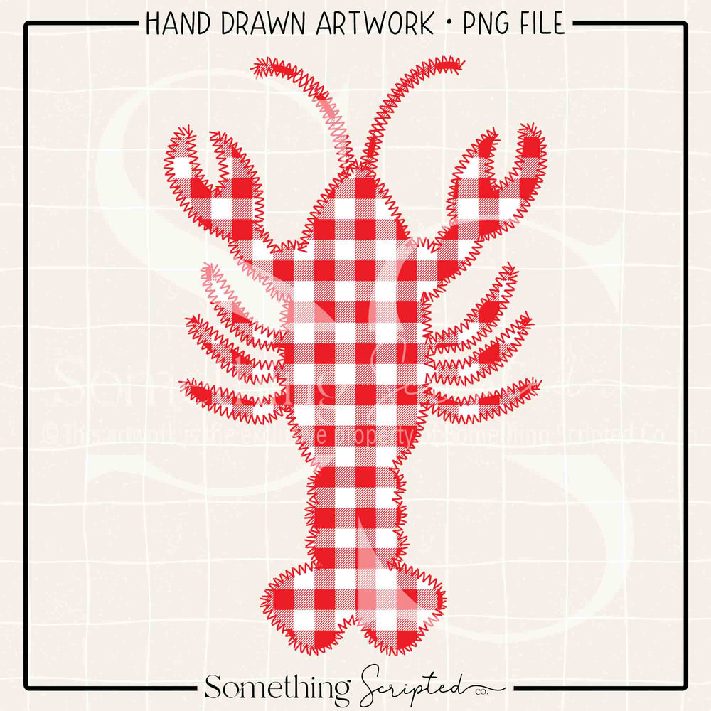 Crawfish Faux Applique PNG