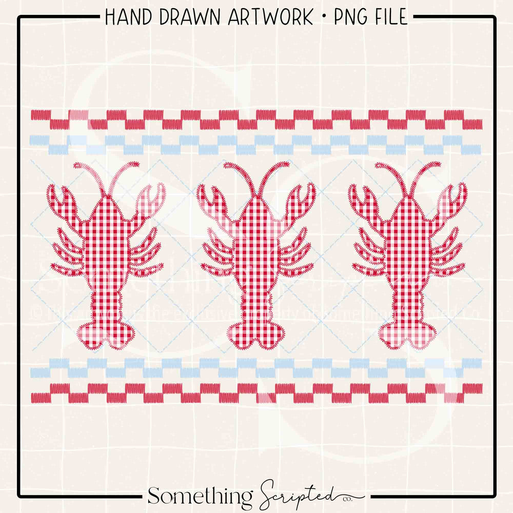 Crawfish Faux Smock Blue PNG