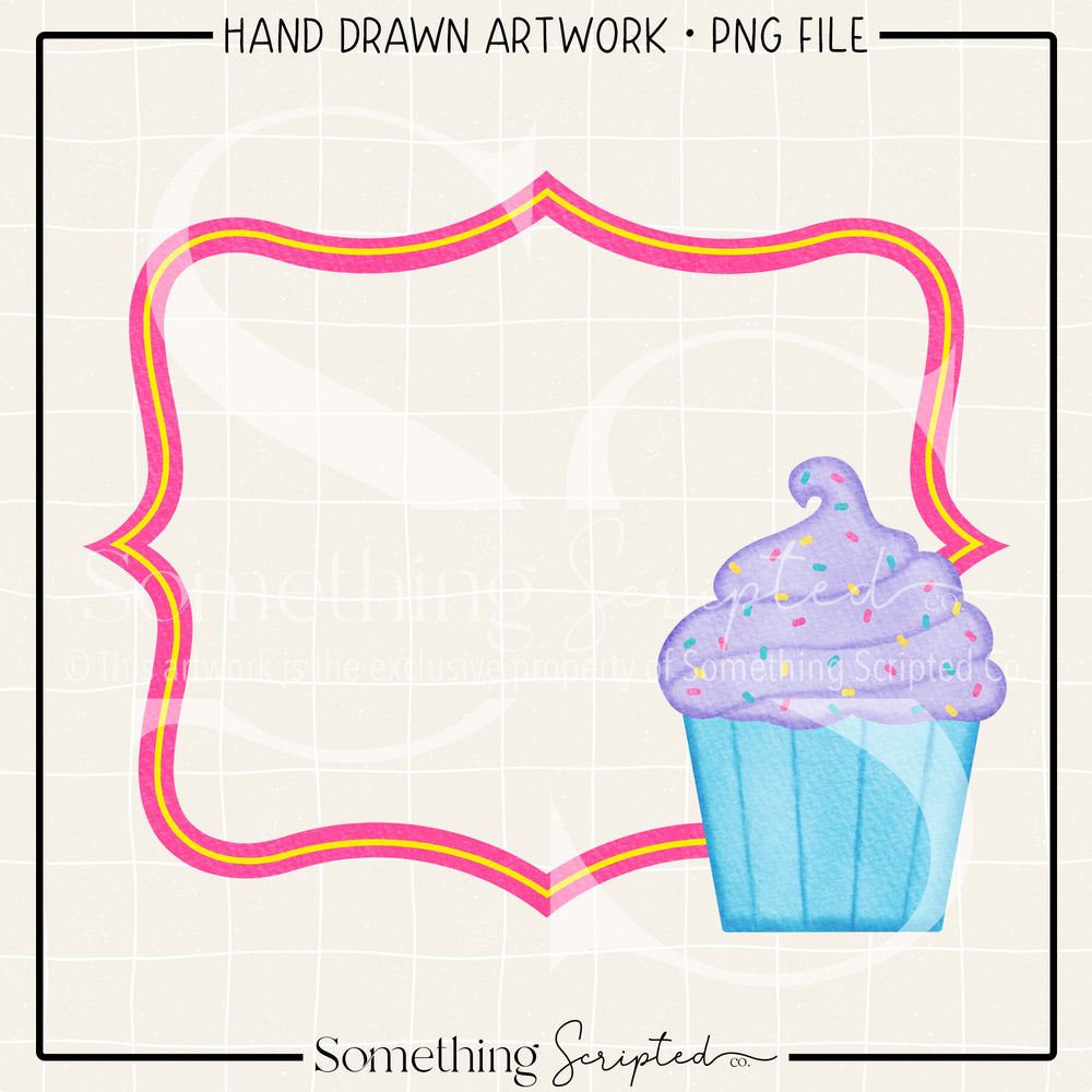 Cupcake Frame Pink PNG