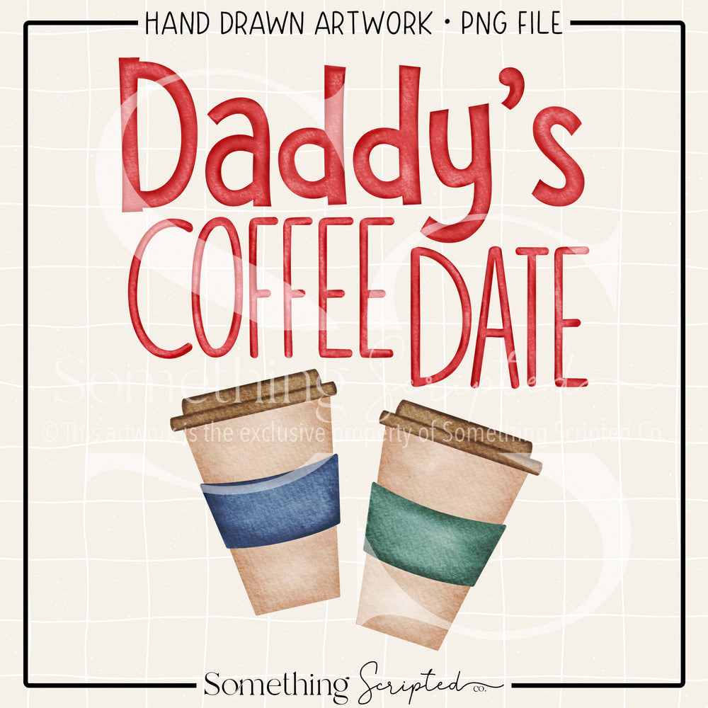 Daddy's Coffee Date Red PNG