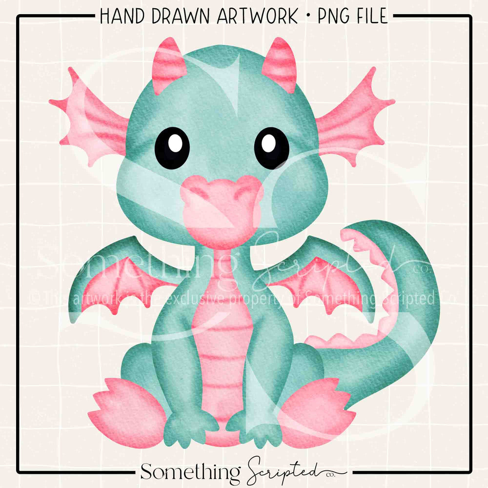 Cute Dragon Pink PNG