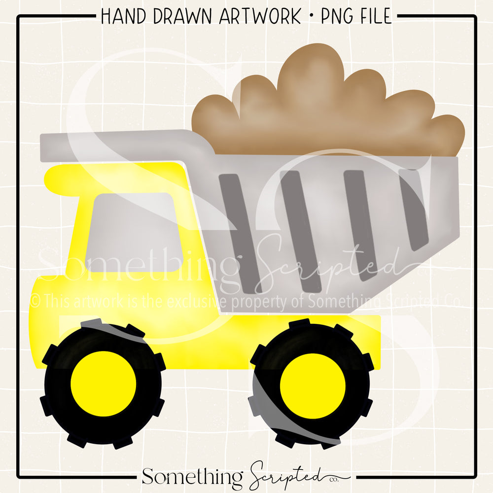 Yellow Dump Truck Dirt PNG