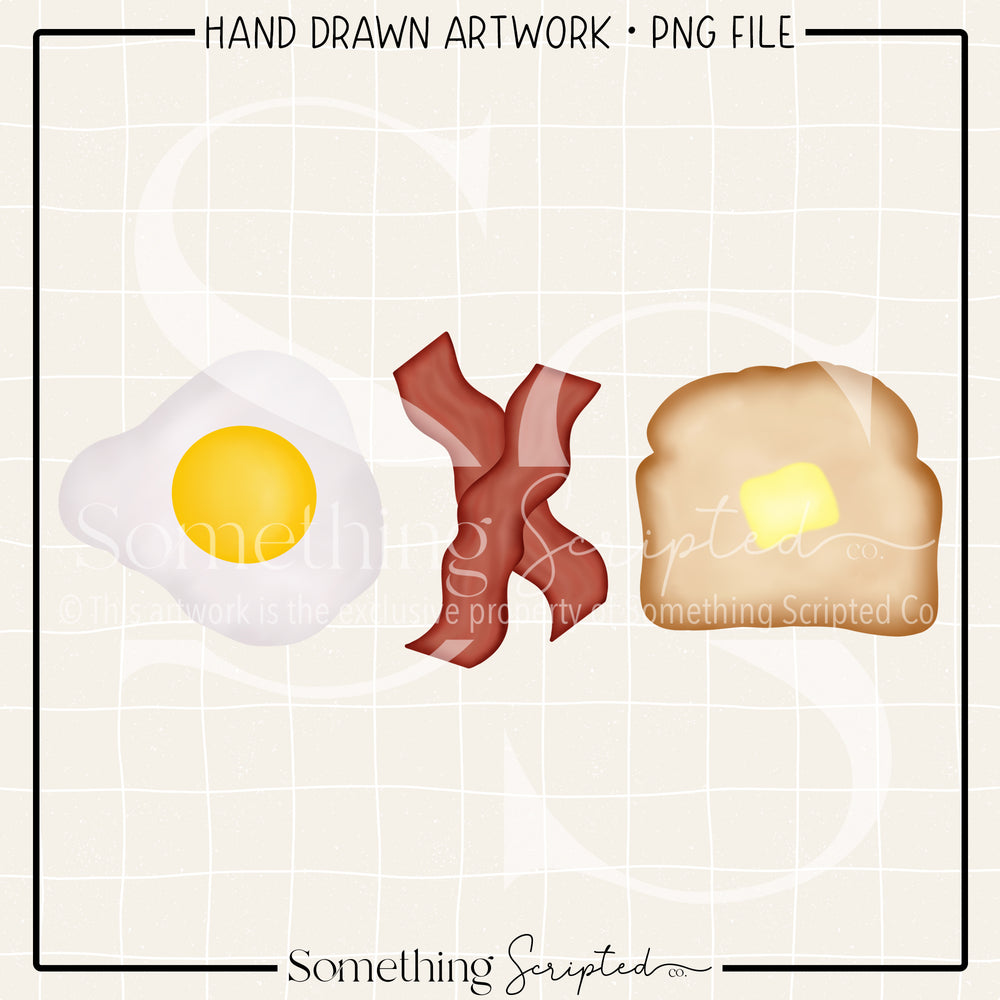 Egg Bacon Toast PNG