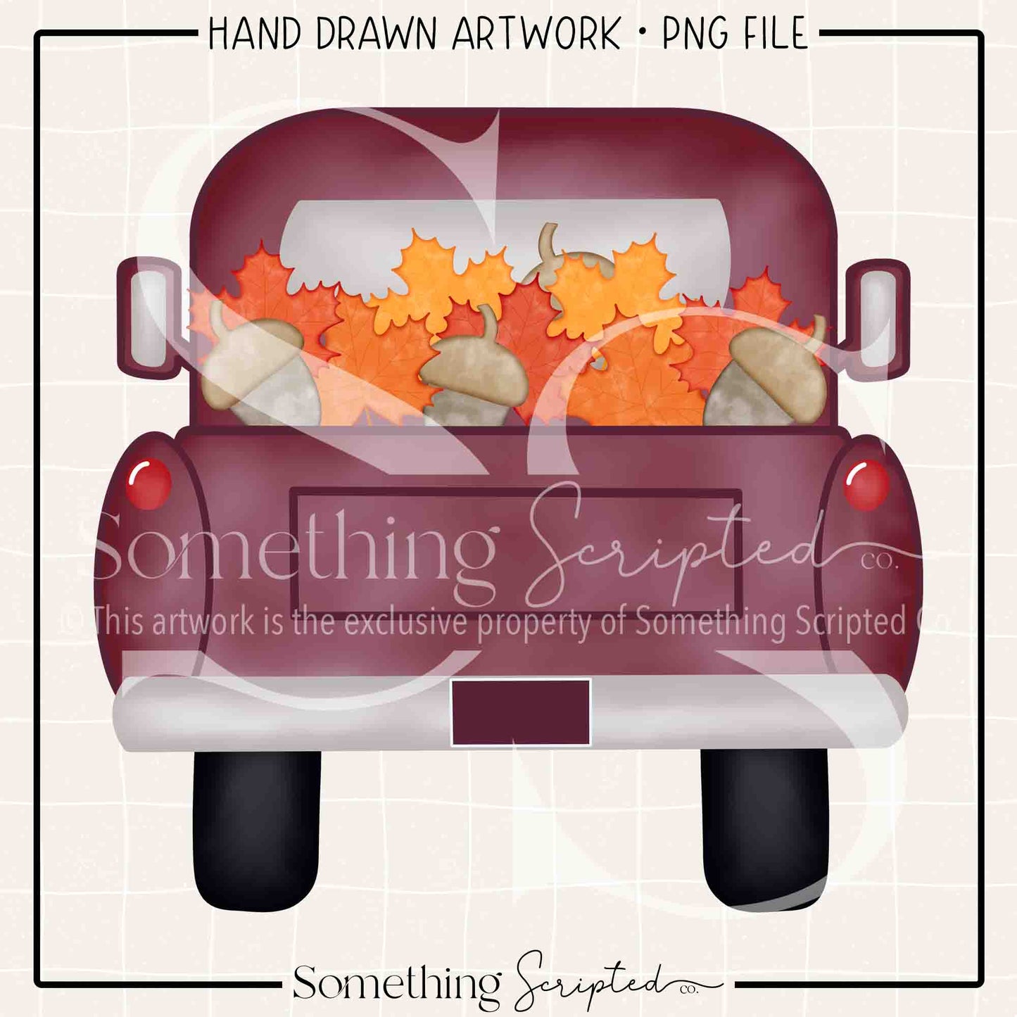 Fall Leaves Pickup Truck PNG