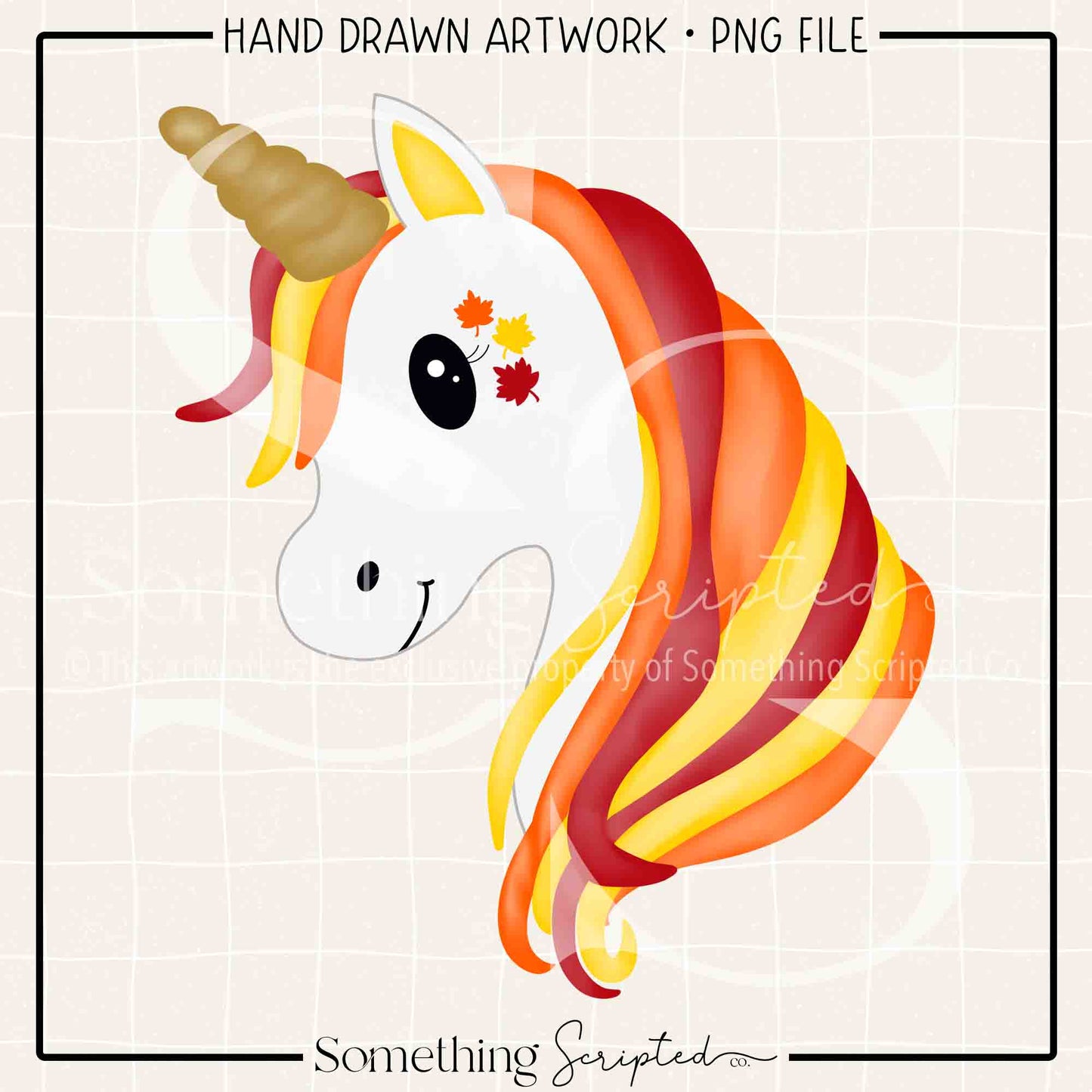 Fall Leaves Unicorn PNG