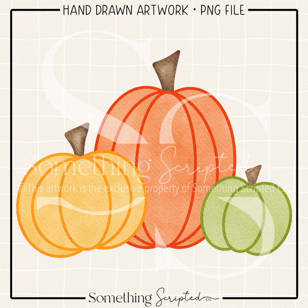 Fall Pumpkin Trio PNG