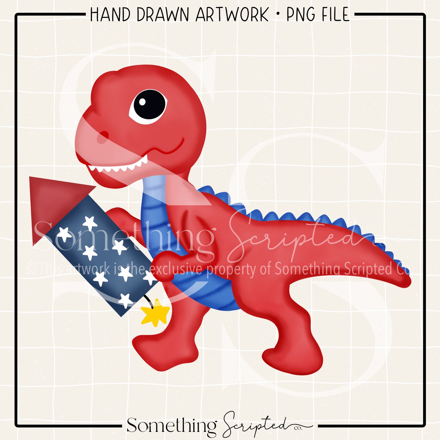 Firecracker Red Dinosaur PNG