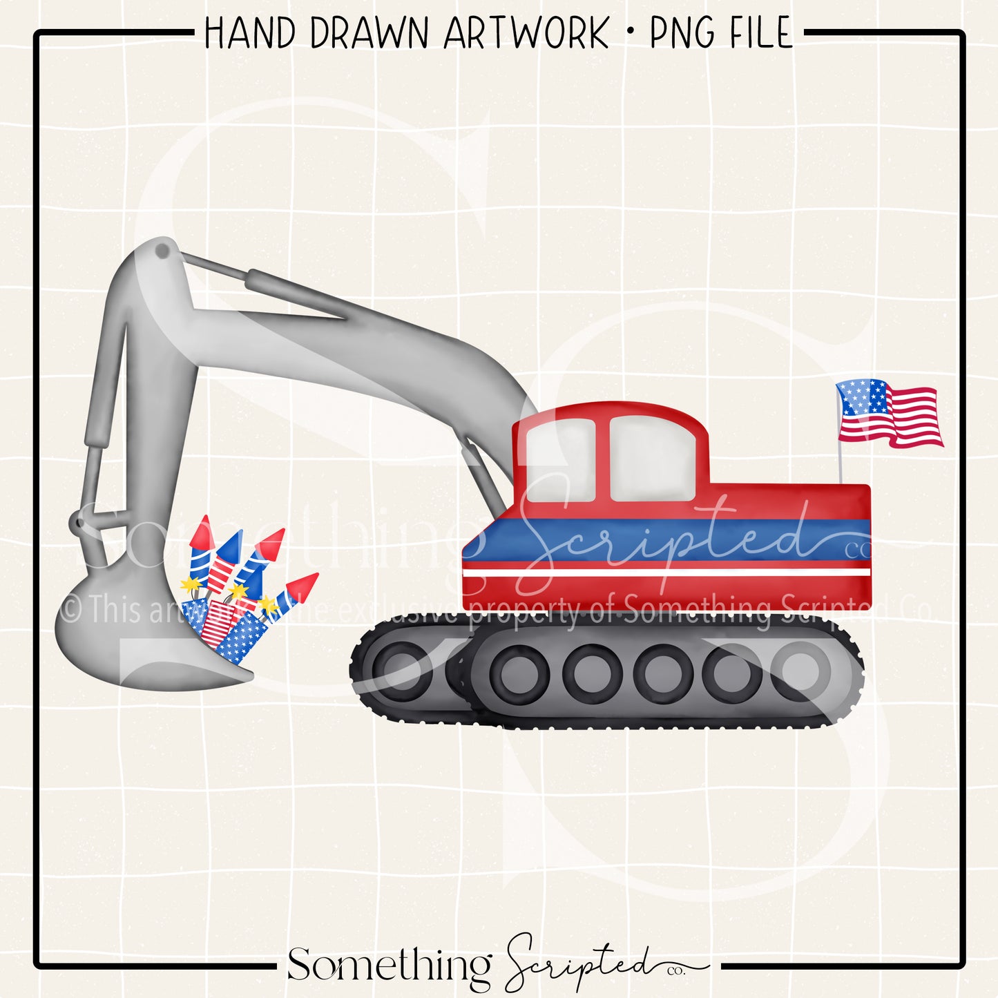 4th of July Excavator PNG