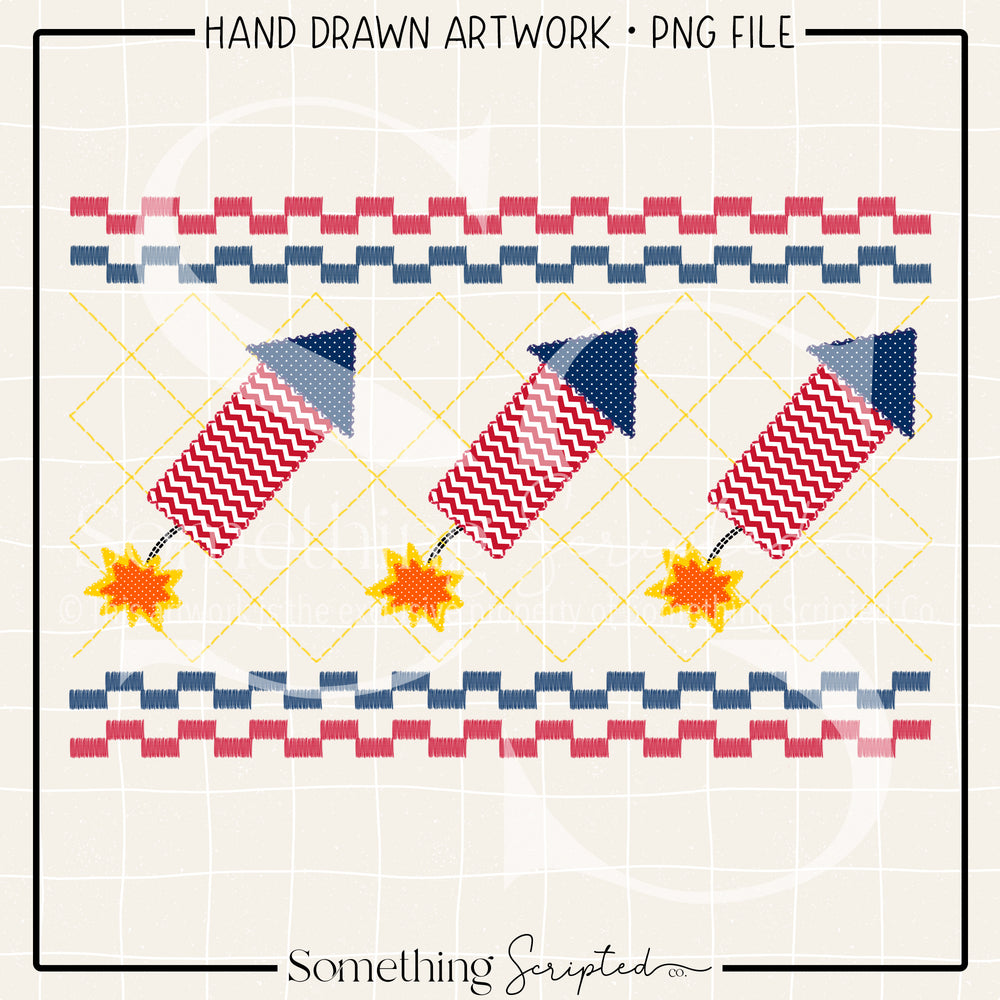 Firecracker Faux Smock PNG