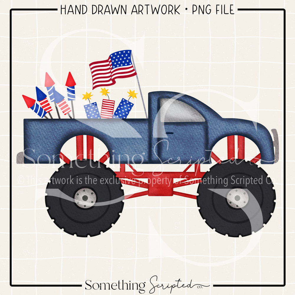 Firecracker Monster Truck PNG