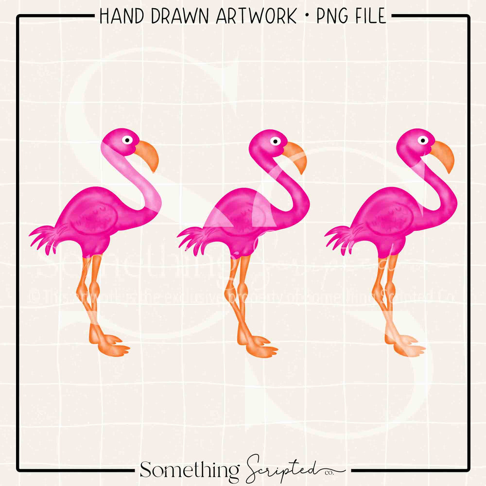 Flamingo Trio PNG