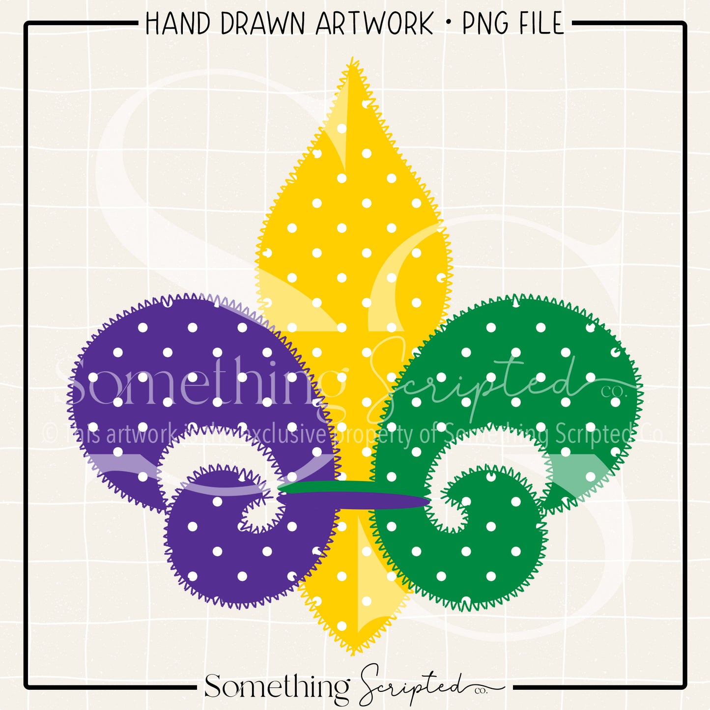 Fleur de Lis Faux Applique PNG