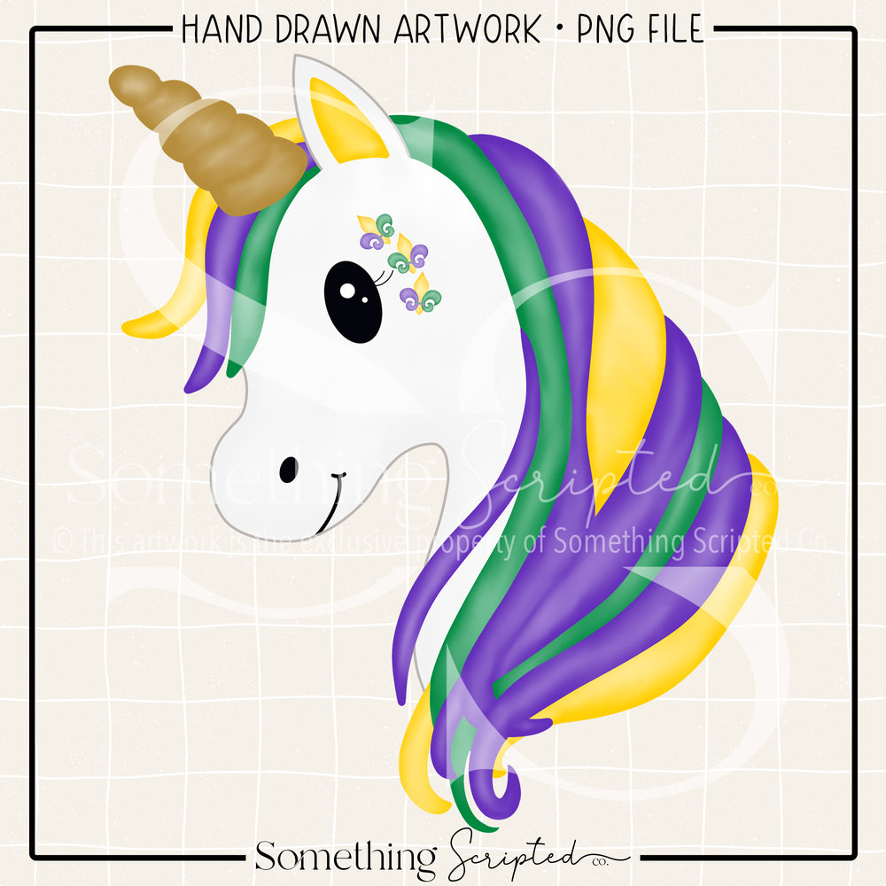 Fleur de Lis Unicorn PNG