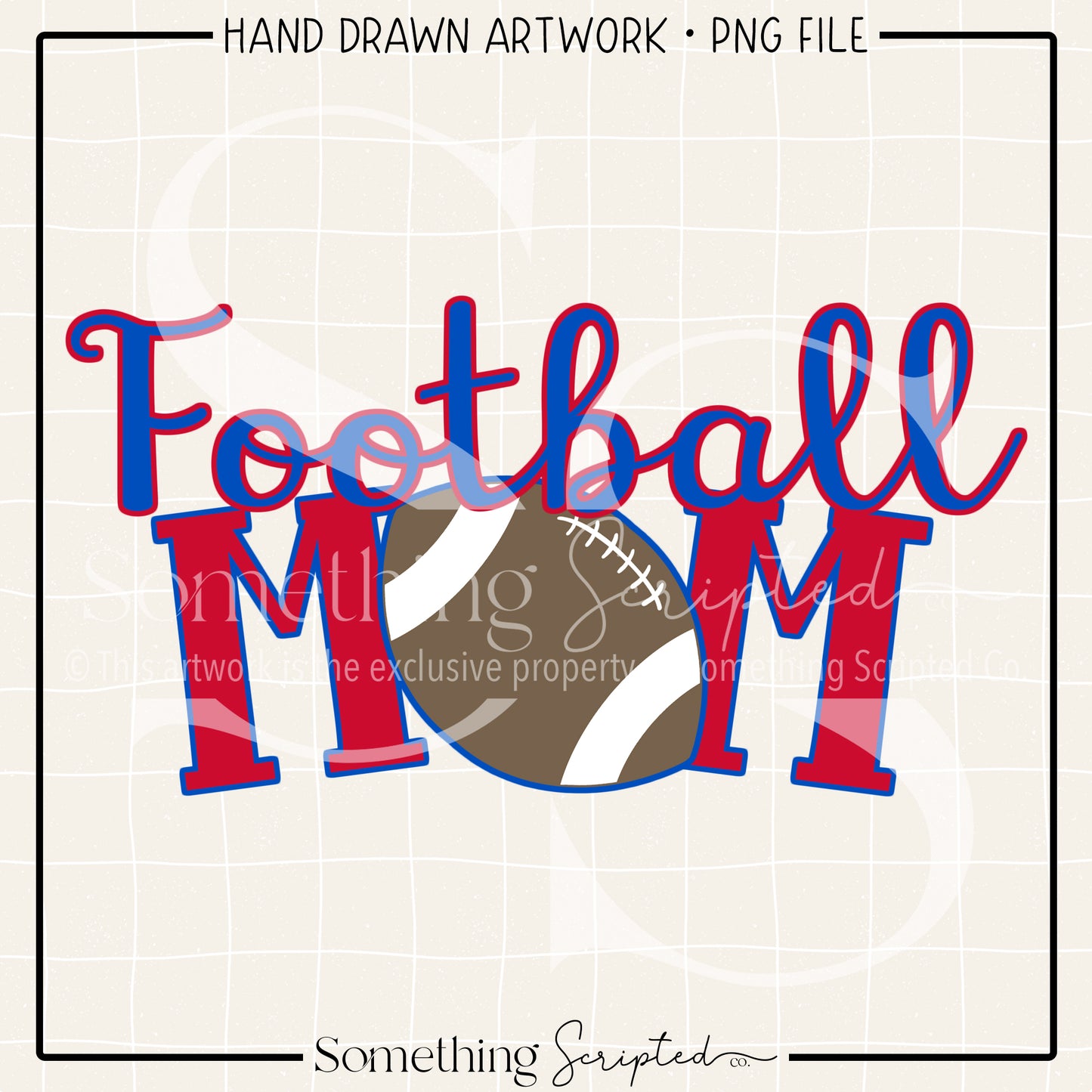 Football Mom Red Blue PNG