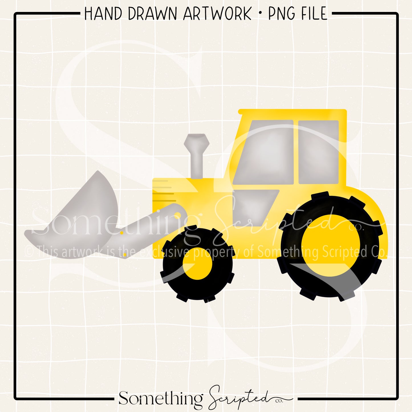 Yellow Front End Loader PNG