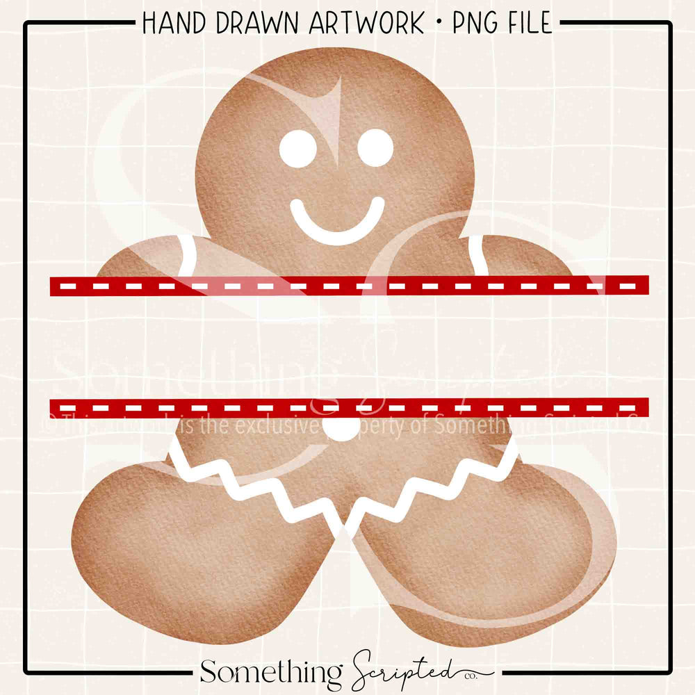 Split Gingerbread Boy PNG