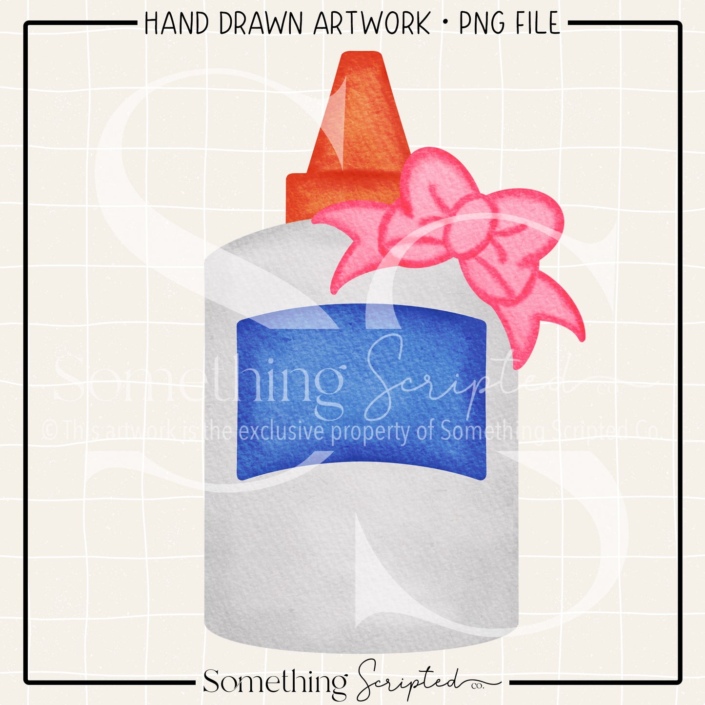 Glue Bottle Pink Bow PNG