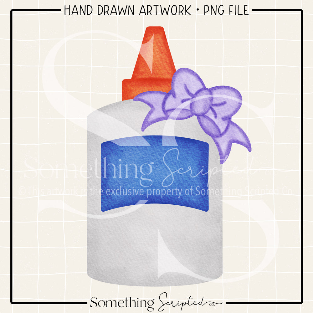 Glue Bottle Purple Bow PNG