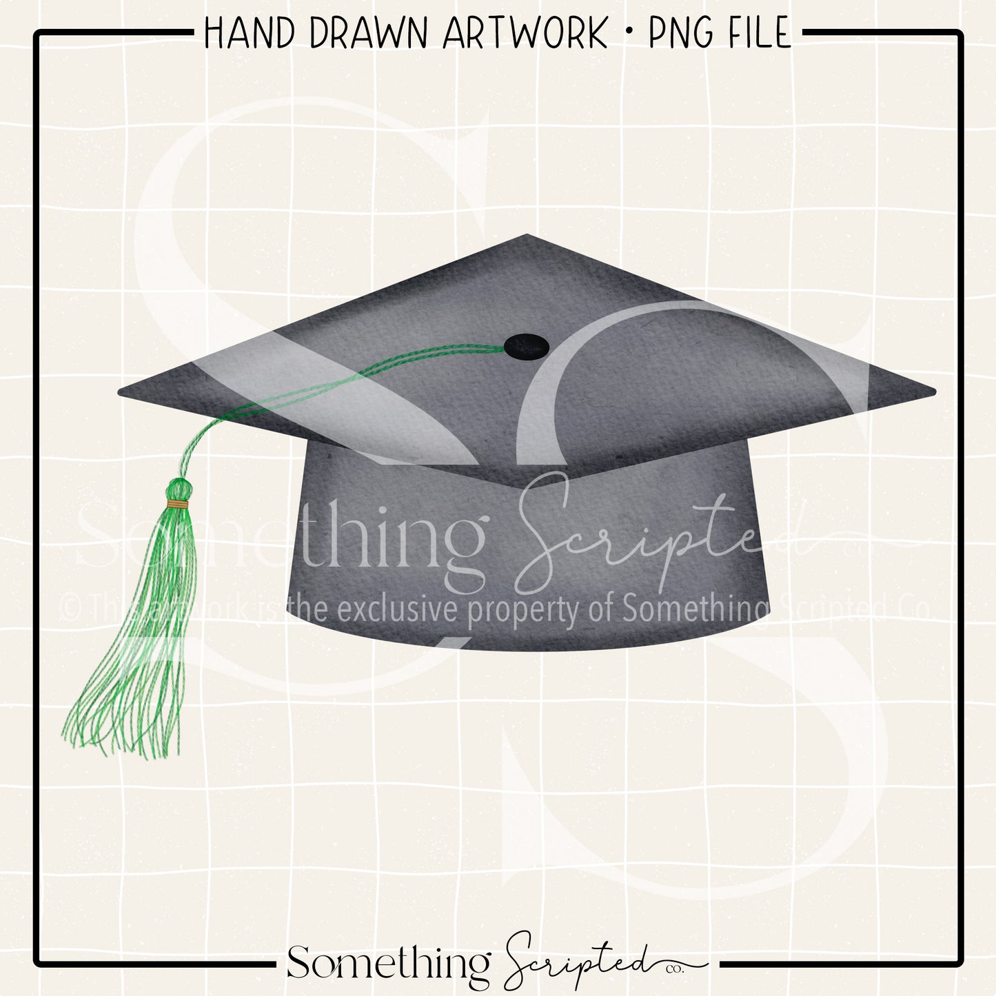 Graduation Hat Green PNG