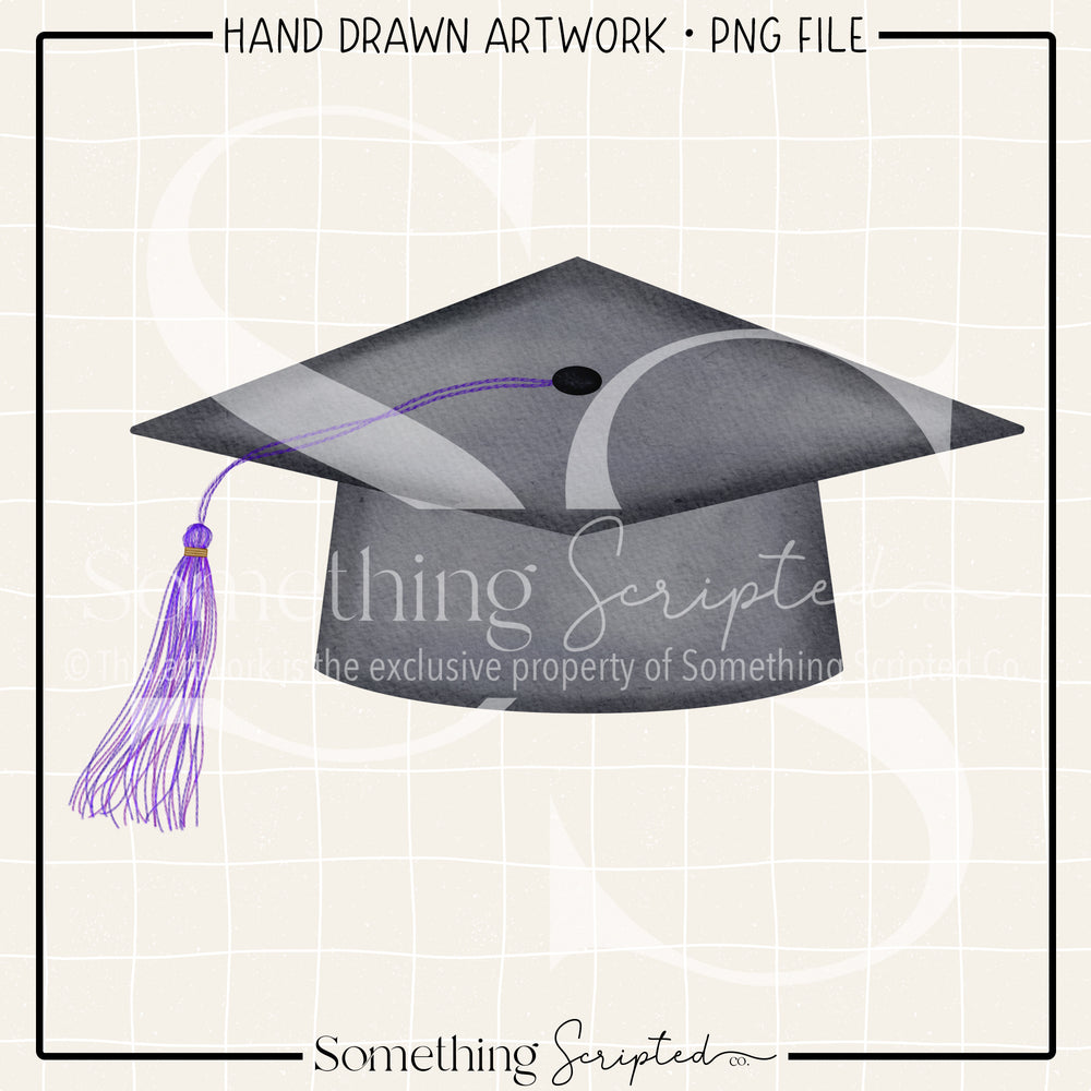 Graduation Hat Purple PNG